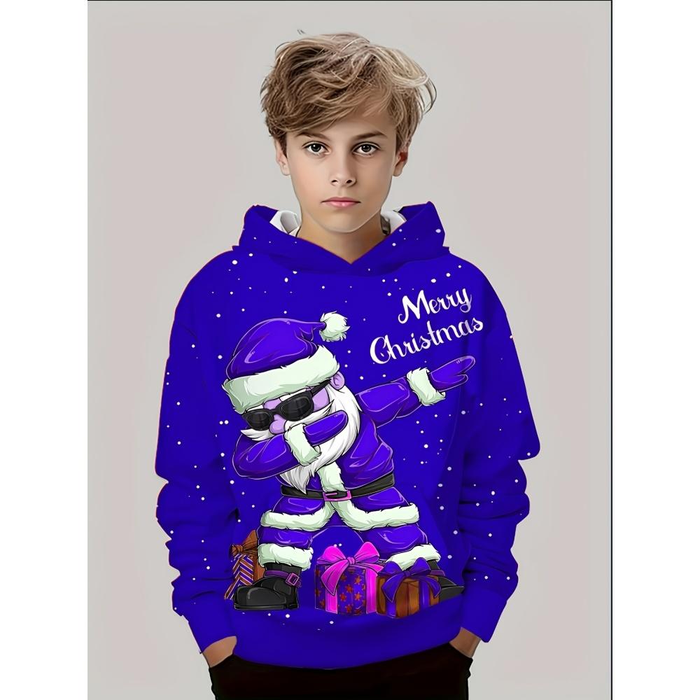 2026 Kids Boys Clothes Christmas 3D Printed Hoodie Long Sleeve Casual Winter Pullover Sweatshirt Fashion Party Children Hoodie