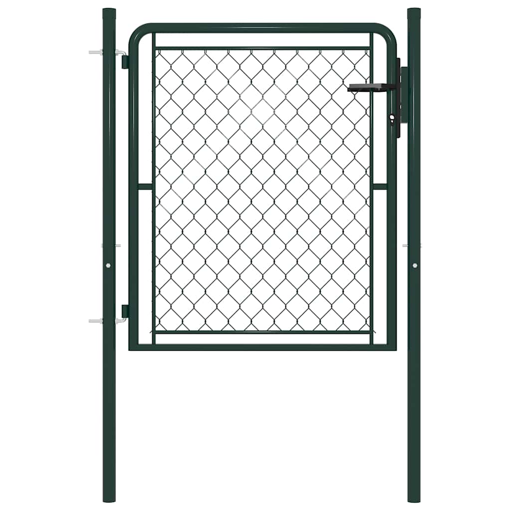 Vidaxl Brama Ogrodowa Stalowa 100X75 Cm Zielona