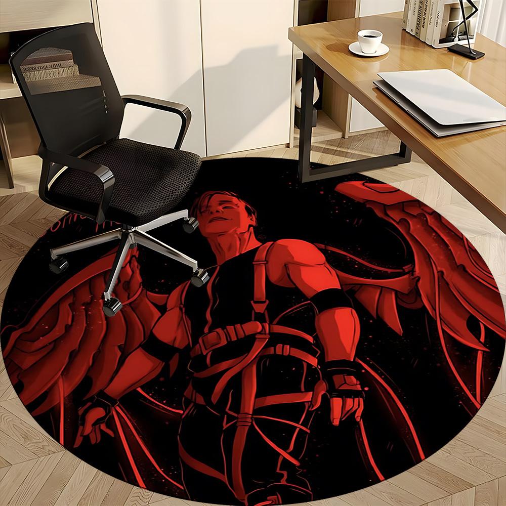 1PC Rammstein Office Round Rug, Non-slip, Soft and Durable Office Rug for Interior Decoration, Perfect for Office, Beautiful Decoration
