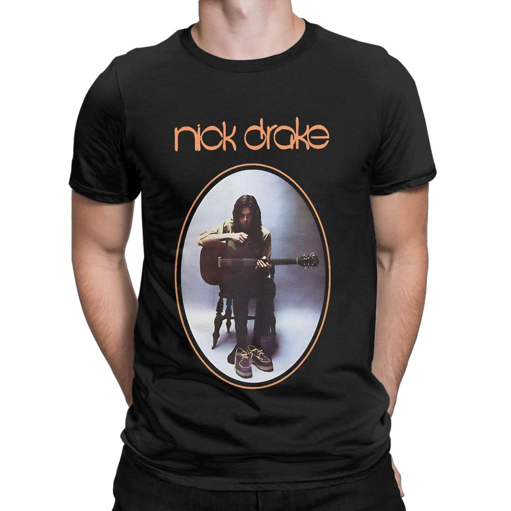 Lustige Nick Drake T-Shirts Unisex Rundhals Baumwoll-T-Shirts Kurzarm-T-Shirt Geburtstagsgeschenk Oberteile