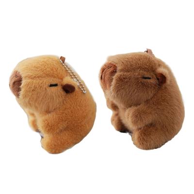 Stylish Capybara Keychain Stuffed Animal Keyring Ornament Adorable Plush Bag Pendant Accessories for Animal Lovers