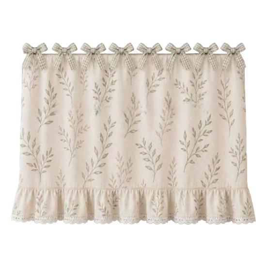 Oven Skirt with 7 Ribbon Ties Mushroom Flower Pumpkin Pattern Farmhouse Kitchen Decorative Cabinet Dishwasher Appliance Oven Curtain