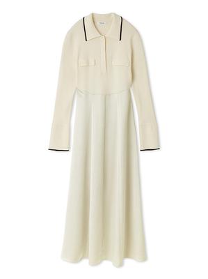 Open Polo Collar Knit Dress FWNO254162 IVR 0