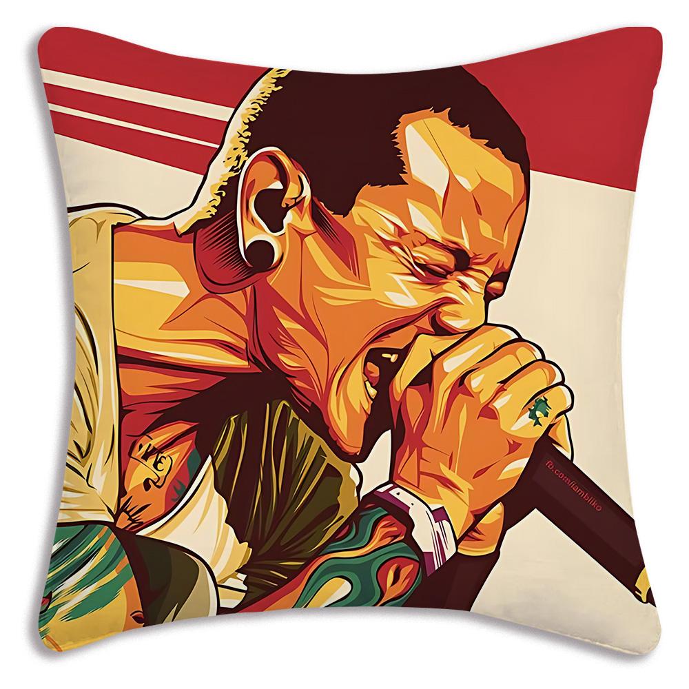 World Famous Rock Band Linkin P-Park Pillow Covers Sofa Decorative Home Double-Sided Printing Short Plush Cute Cushion Cover