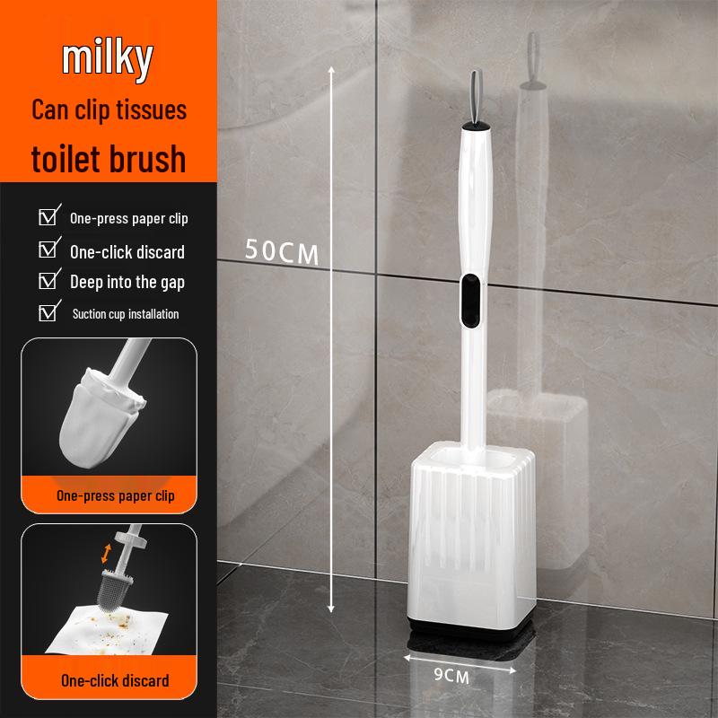 2025 Innovative Long-Handle Toilet Brush with No Dead Corners - Modern Bathroom Cleaner with Face Towel. белый