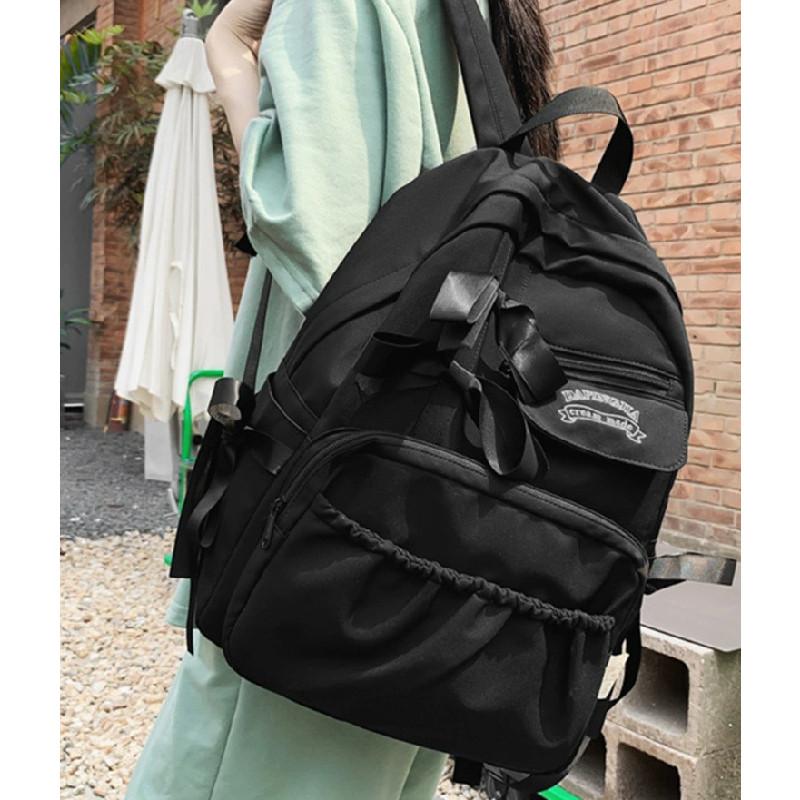 Bowknot Backpack Student Breathable Schoolbag Laptop Bag Outdoor Gift Portable