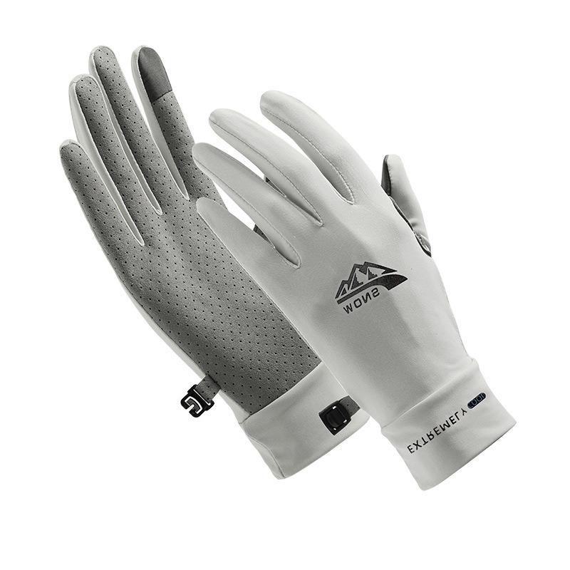 

Cycling Gloves Breathable Thin Design Outdoor Sports Hiking Fitness Driving Anti Slip Touch Screen S сірий
