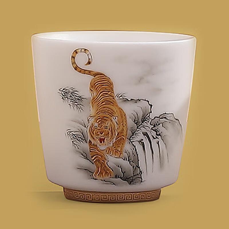 Chaxun Auspicious Tiger Porcelain Master Tea Cup