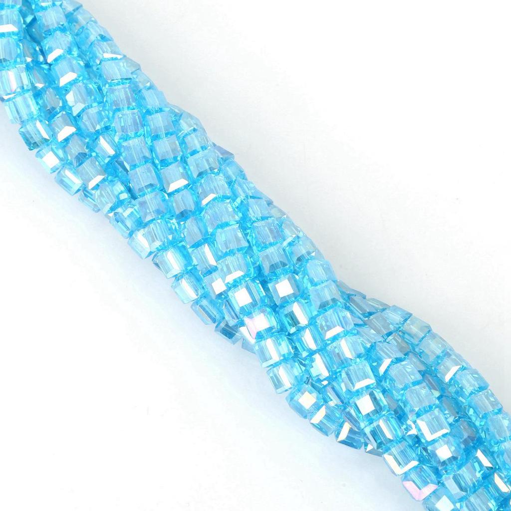 Square 8mm Glass Crystal Beads for DIY Ancient Style Jewelry: Bracelet, Necklace, Earrings