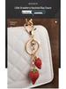 Strawberry Fruit Alloy Keychain: Cute Car Keyring & Bag Charm for Ladies
