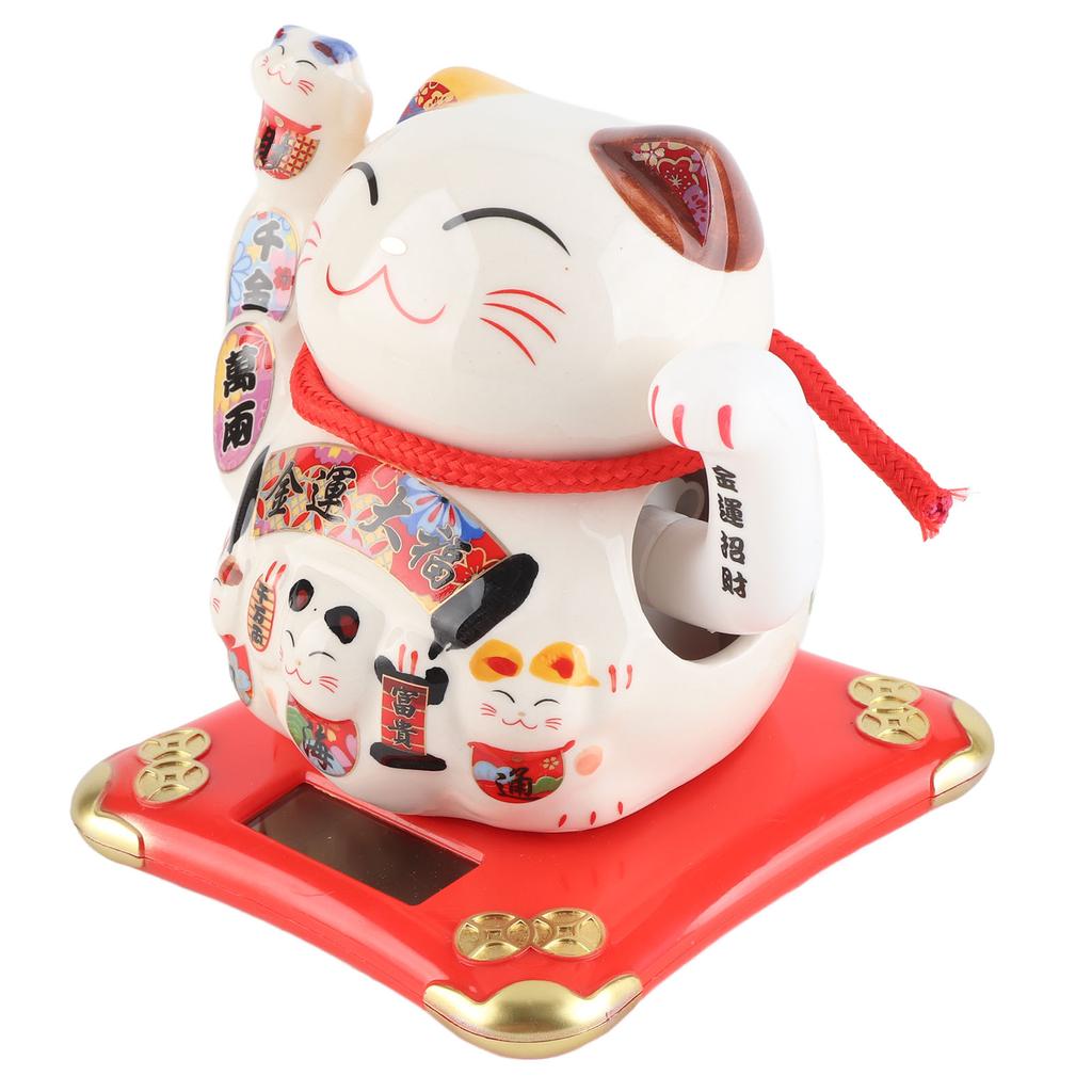 Ceramic Wealth Welcoming Cat Ornament Desktop Fortune Cat Craft for Home Shop Store Business GiftType 3