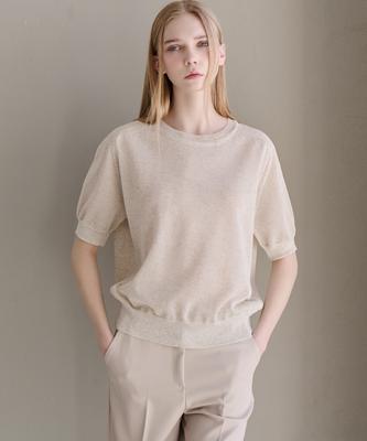 LUSIDA Modern Round Short Sleeve Knit_4 Colors