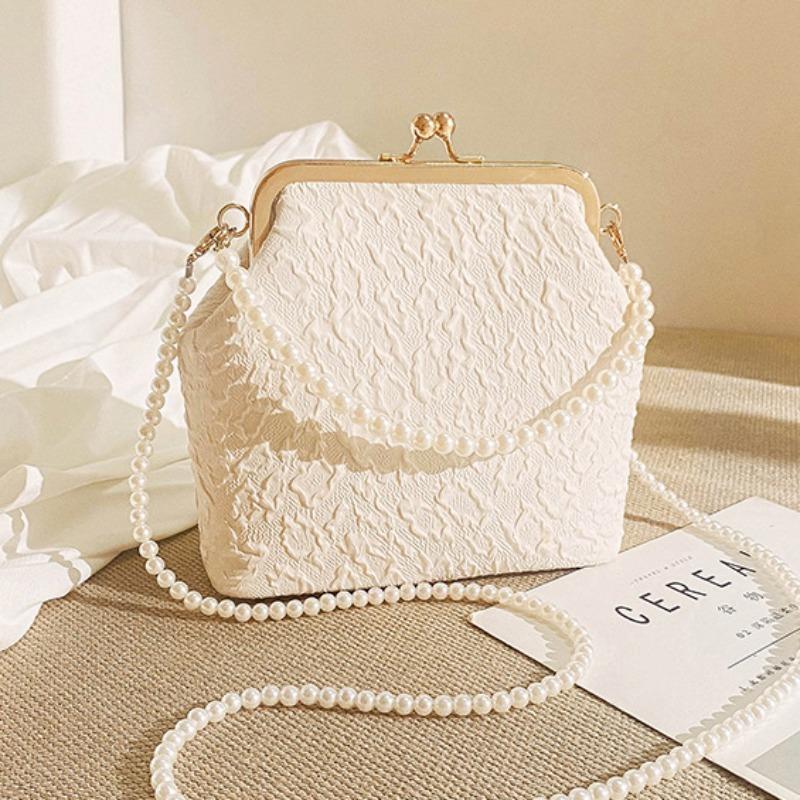 Mobile Phone Bag New Cloud Cheongsam Women's Bag Pearl Chain Messenger Bag Mouth Gold Cosmetic Bag