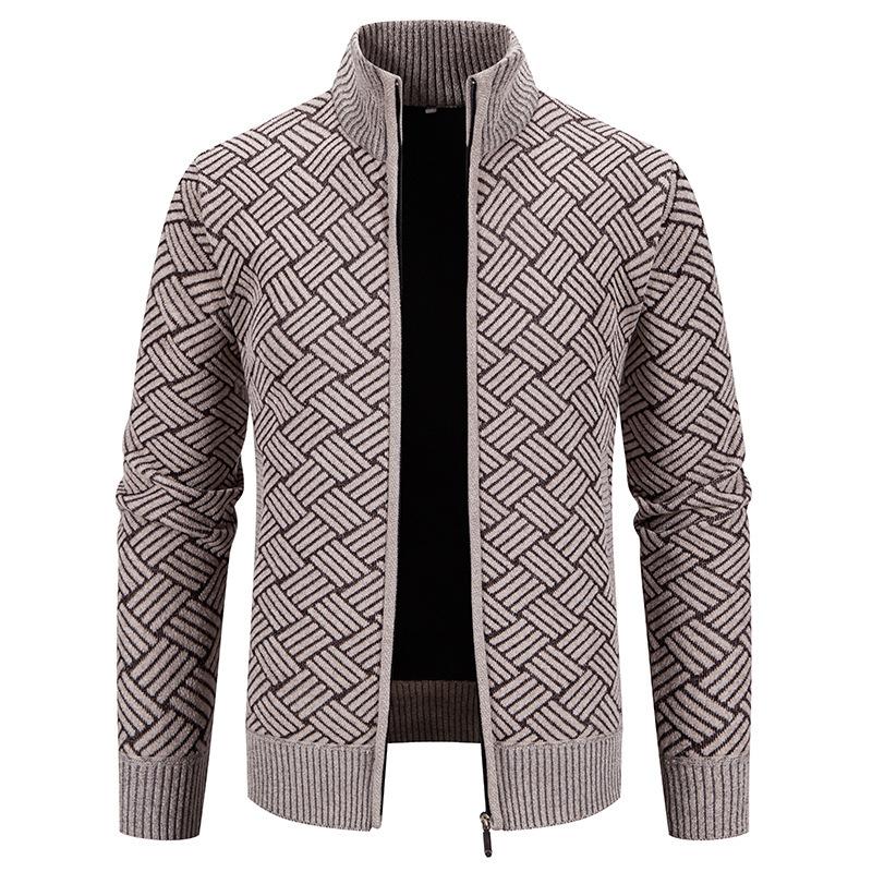 2025 Autumn and Winter New Men's Fashionable Casual Stand-up Collar Sweater Coat Jacket