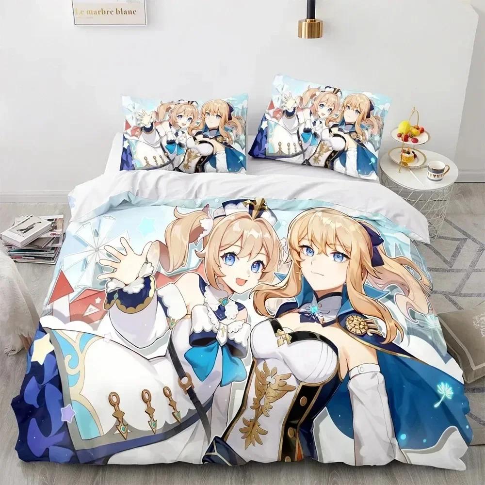 Luxury New 3D Print Anime Genshin Impact Bedding Set Boys Girls Twin Queen Size Duvet Cover Bed Kids Fashion Home Textileextile