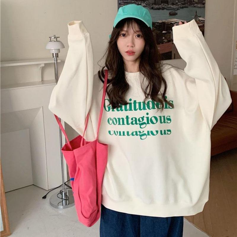 Vrouwen Lange Mouw O Hals Losse Truien Vrouwelijke Tops Effen Kleur Sweatshirts