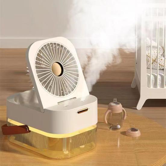 Přenosný mini osobní odpařovací chladič vzduchu se 3 rychlostmi LED světlem velkokapacitní nádržka na vodu osobní stolní klimatizační ventilátor