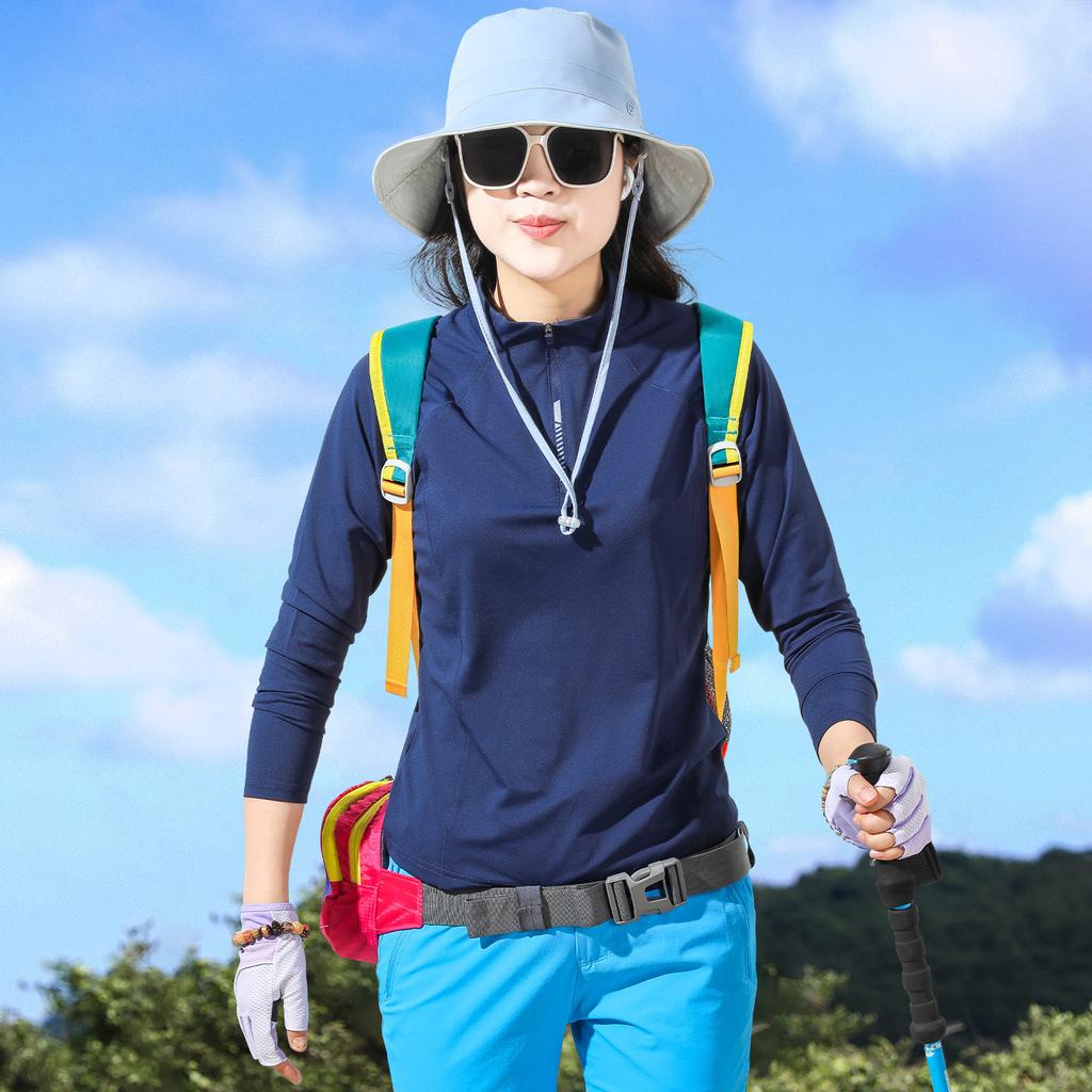 Outdoor sunscreen light and breathable quick-drying clothes women's long-sleeved T-shirt top hiking mountaineering sportswomen's summer