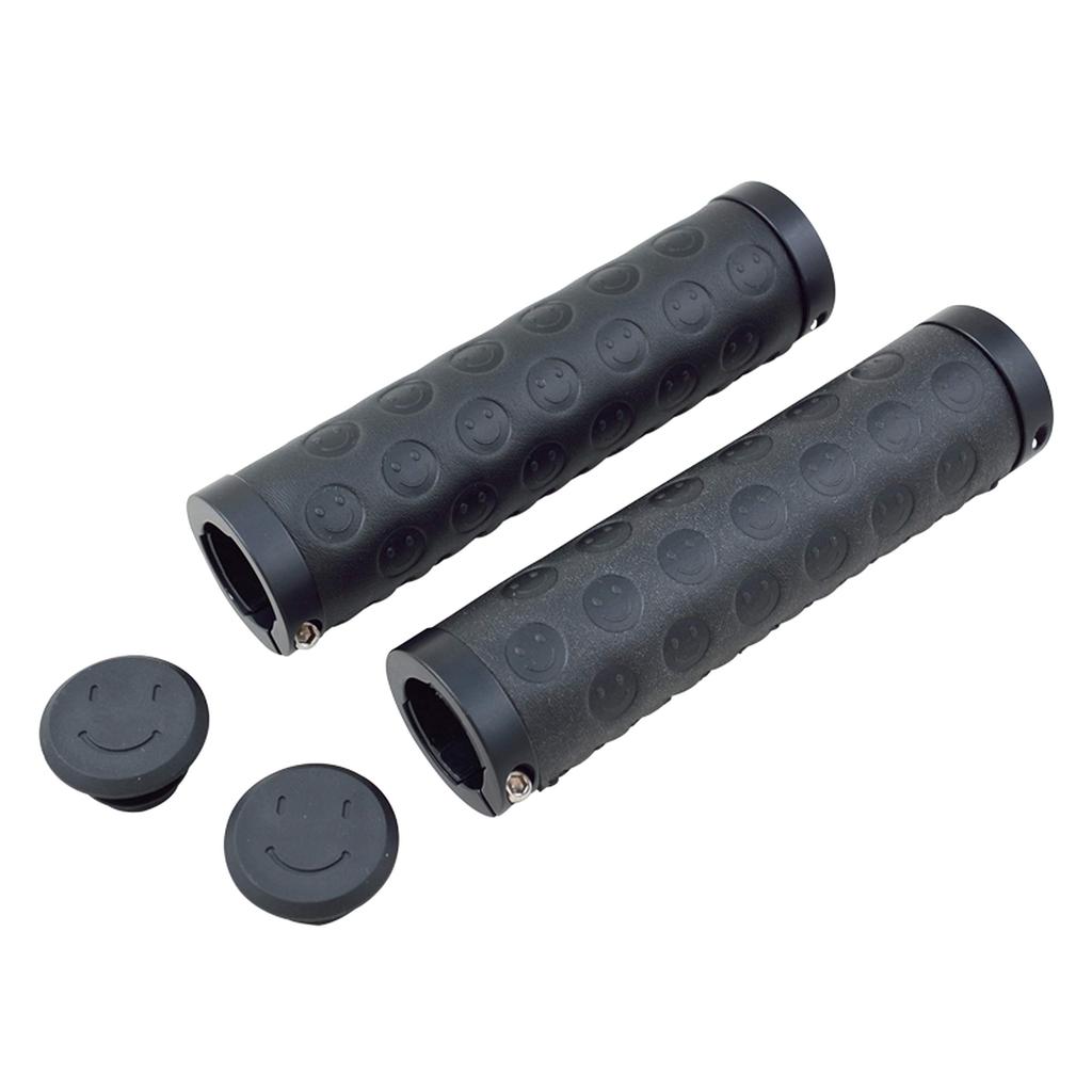 I live Bicycle Grips Grip Small Set and [Smile Leather] Black, (Left Right)