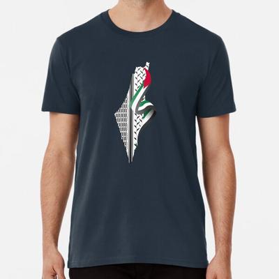 Keffieh palestinien | Motif carte de la Palestine S à 5XL Fabriqué en AU/USA T-shirt
