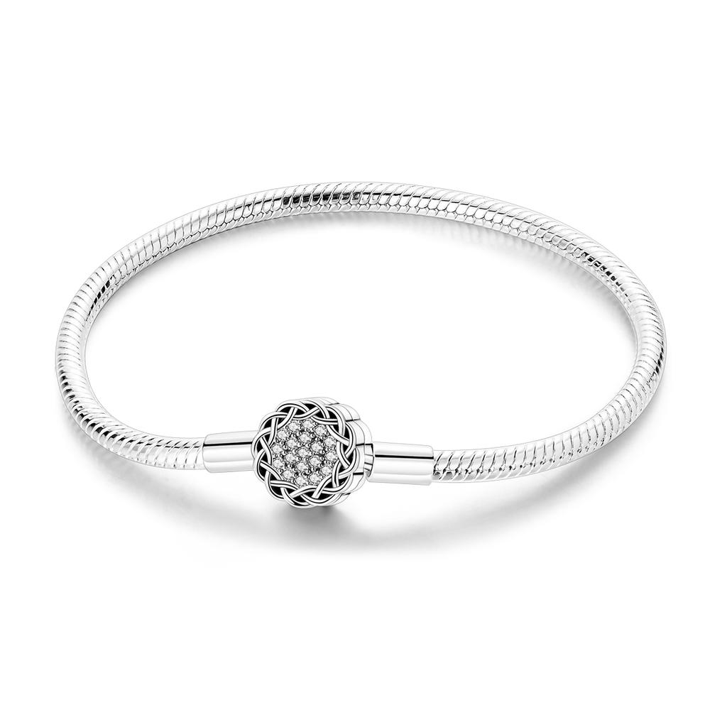 Authentisches Originalarmband Hohe Qualität Feiner Schmuck Kupfer Metall Beschichtet 17-20CM Stern Herz Form Zirkon Schlangenkette Armband Hohe Qualität Fein