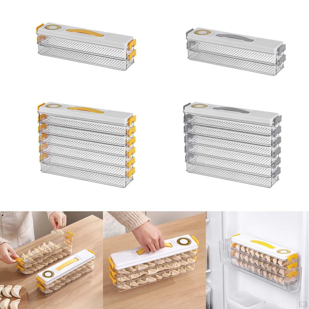 Refrigerator Dumpling Organizer Box Transparent Multi-layer Holder Freezing Tray