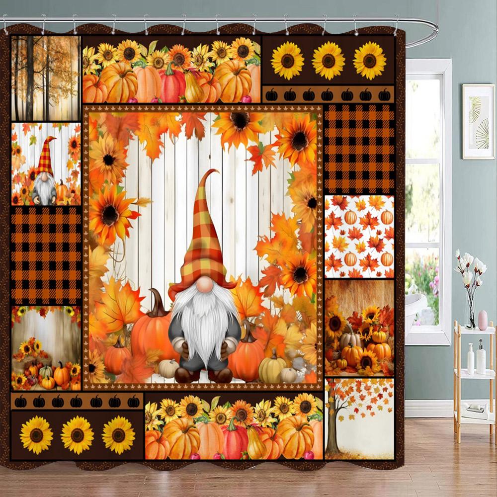 

Хэллоуин Тыквы Шторы для душа Набор Милый Мультяшный Череп Ведьма Луна Праздник Детская Ванная Комната Декор Экран для Ванны С Крючками 35x70in-90x180cm