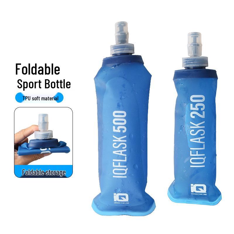 Foldable TPU Soft Water Bottle for Sports Camping Running Hiking Biking, 350ml/500ml Portable Collapsible Water Container