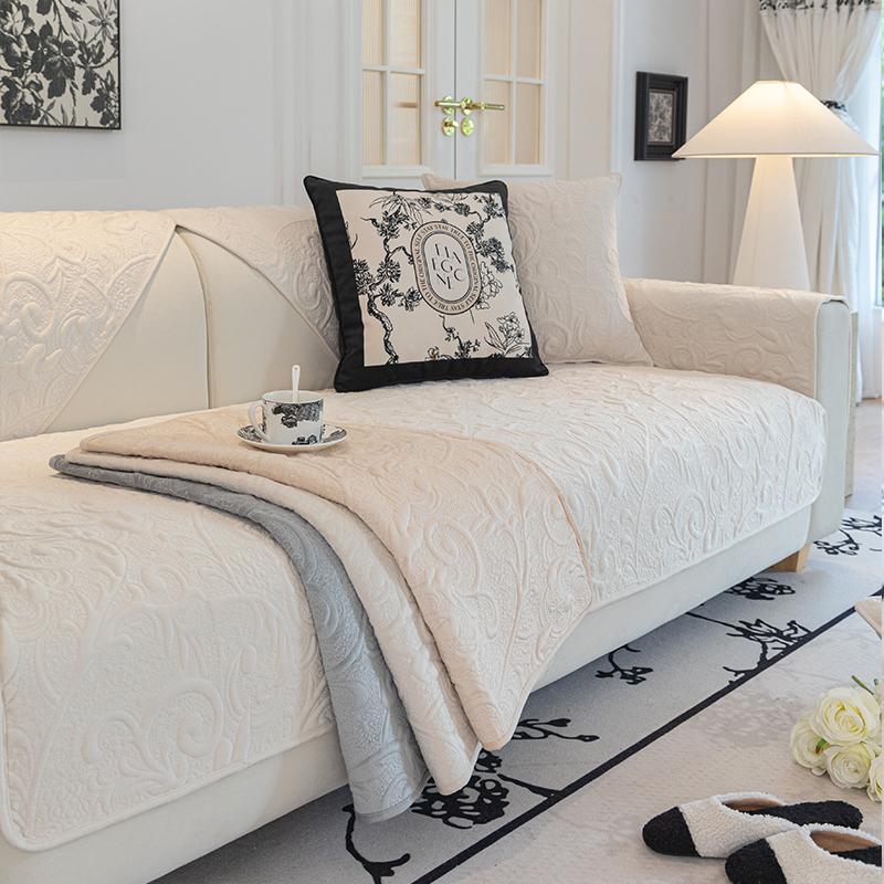 Polštář na pohovku Zimní plyš Neklouzavý Jednoduchý Moderní luxusní polštář Potah na pohovku Tkanina zesílená Zimní polštář