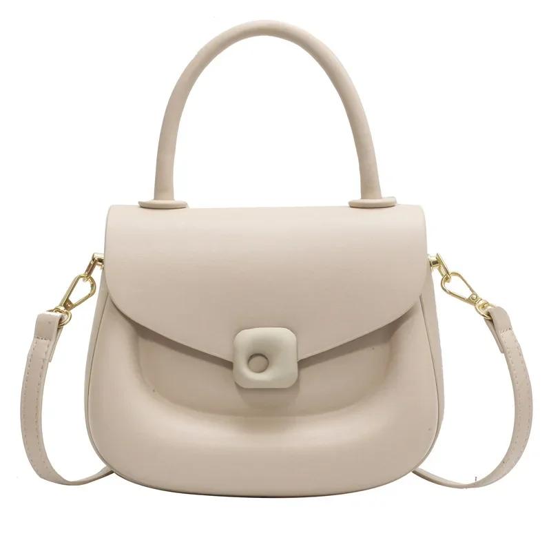 Smiling Face Pu Crossbody Bag Versatile Handle Bag One Shoulder Bag Monochromatic Fashion Designer Premium