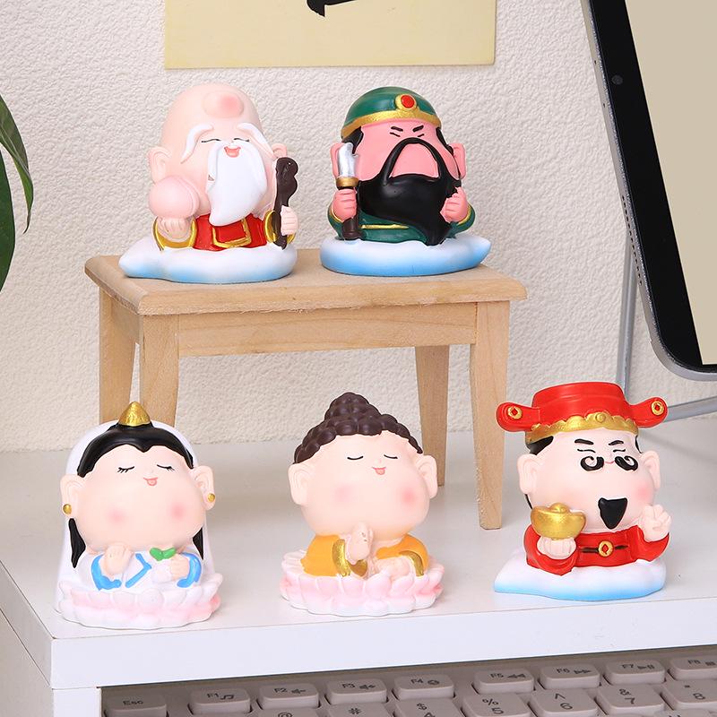 Happy Cartoon Immortal Healing Desk Ornaments - Stress Relief & Birthday Gift