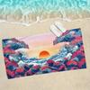 Katsushika Art Great Waves Cartoon Towel Towels For Beaches Yoga Studios Gyms Hot Springs Swimming Pools And Picnics
