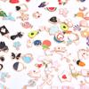 100Pcs Different Styles Mix Size Color Alloy Metal Drop Oil Charms Gold Pendant