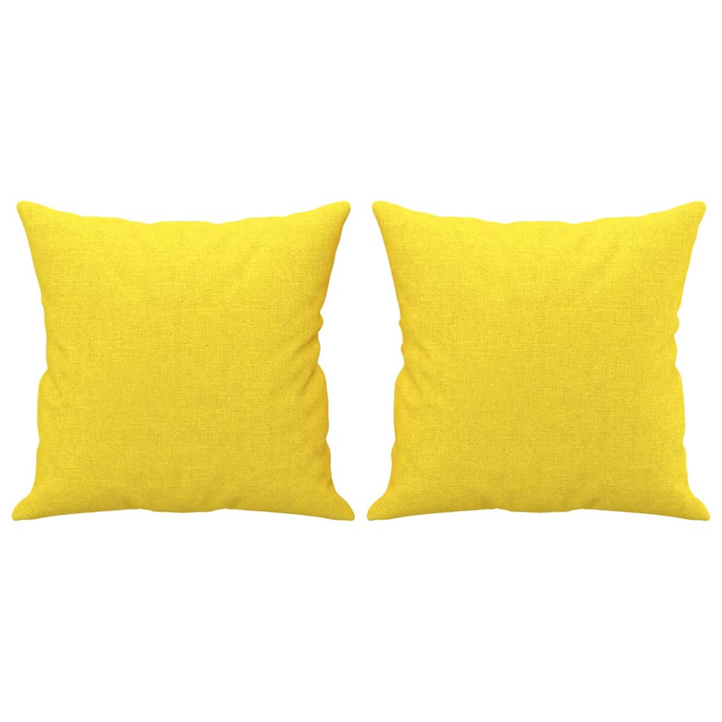 Vidaxl 2-Osobowa Sofa Z Poduszkami, Jasnożółta, 140 Cm, Tkanina