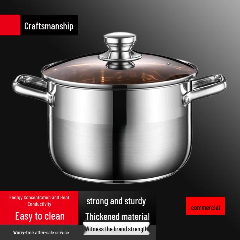 Su Le 28cm Large Capacity Composite Steel Soup Pot