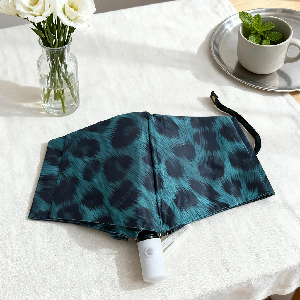 Unique Leopard Print Automatic or Manual Umbrella with Sexy Style - Resistant, Windproof, Foldable Design, with 8 Ribs and Durable Handle
