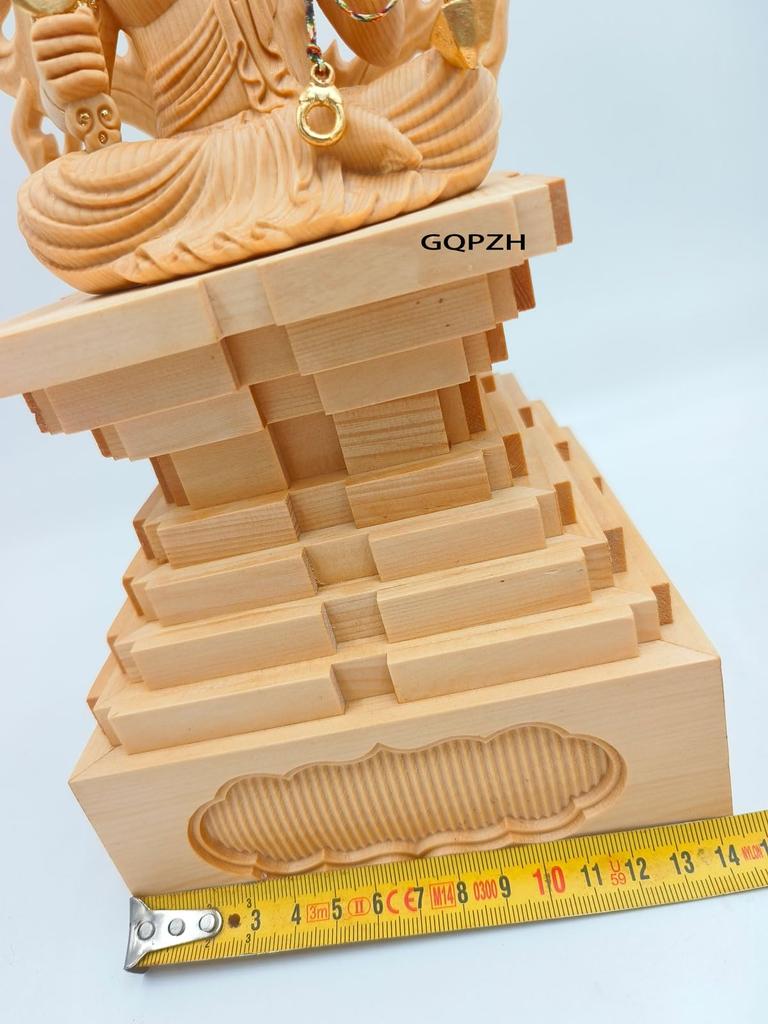 Buddhist Wood Total Height Carving Made from Cypress Warding Off Bringing Good Luck Statue, Carving, Acala, 34.5 Cm, High-quality Wood, Evil, (wooden