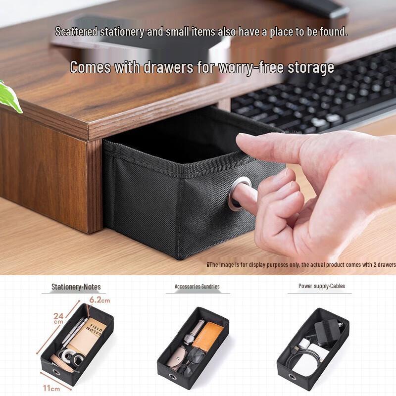 SANWA SUPPLY Monitor Riser with Storage Drawer