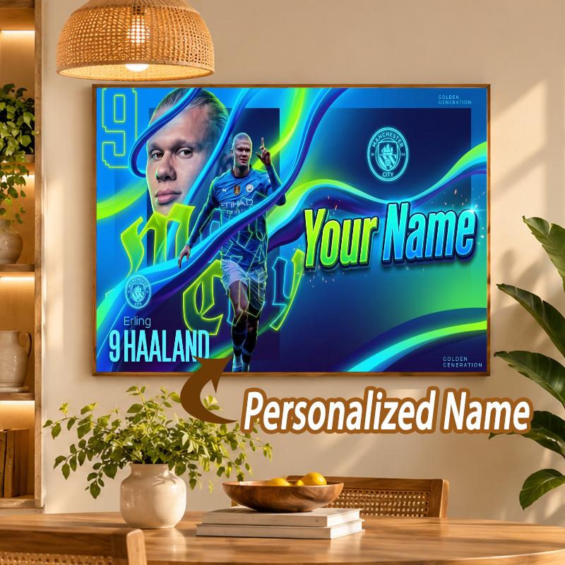 Custom Name Erling Haaland 5D Diamond Painting Personalized Full Drill Diamond Art Kit Gift