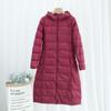 2025 Autumn and Winter New Light Down Jacket Women's Medium and Long Long Over Knee Lengthened Hooded Slim-fitting Thin Jacket Korean Version