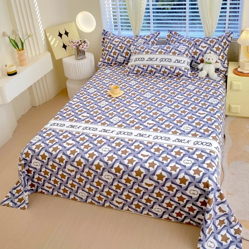 Geometric Patterns Bed Sheet Set 3Pcs Household Bedspread Pillowcases Fashion Skin-friendly Comfortable Breathable Bedding Set