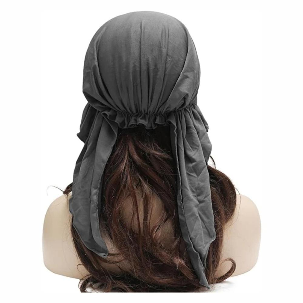 Miękki Szal Turban Design Kobiety Bandana Czapka z Daszkiem Oddychająca z Wstępnie Zawiązaną Letnia Czapka Baseballowa Jednolity Kolor Niski Profil Dopasowana Czapka