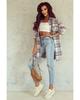 Azura Exchange Long Sleeve Plaid Shacket with Flap Pockets