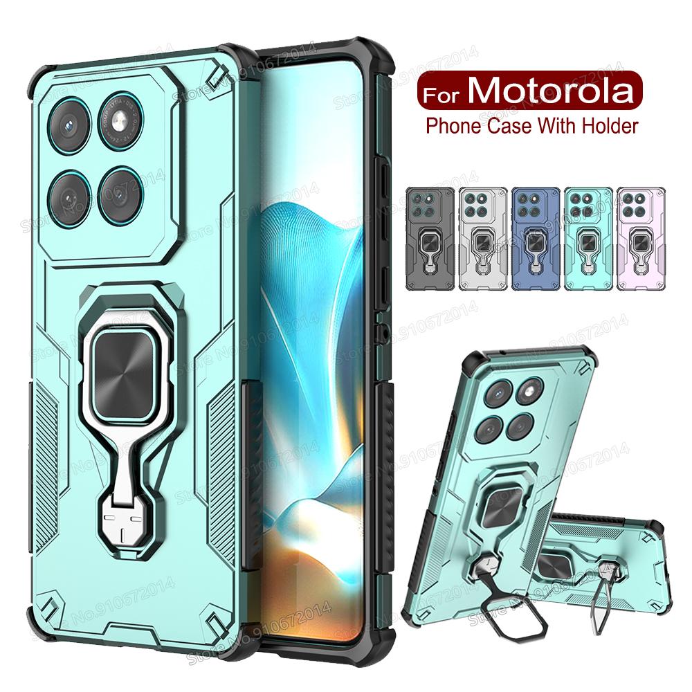 Finger Ring Rotating Holder Magnetic Cover For Motorola Moto Edge 60 Edge60 Fusion Stylus 5G PC Hard Shockproof Armor Phone Case