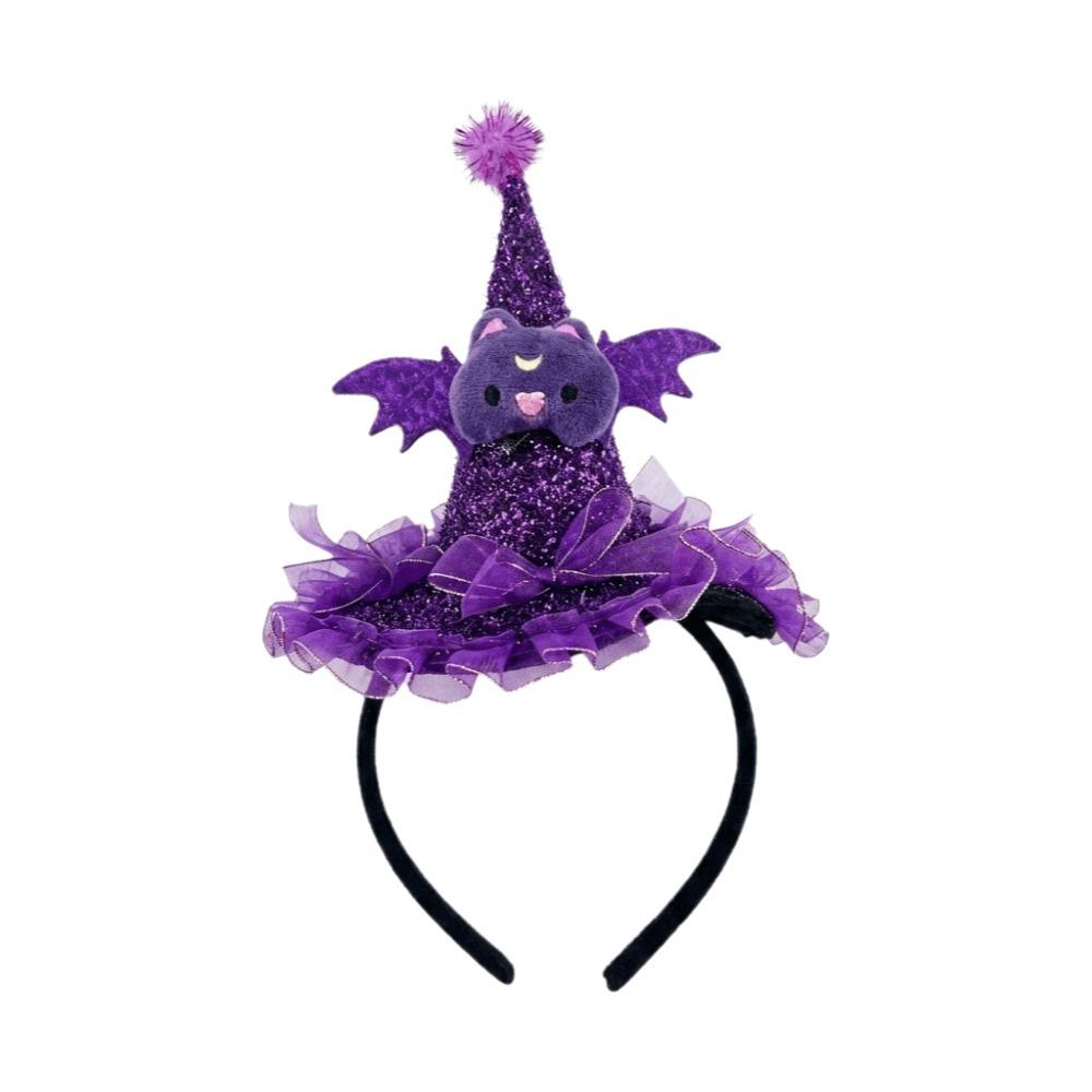 Lace Halloween Witch Hat Hair Hoop Flower Halloween Headband Cute Halloween Party Hair Band Girl
