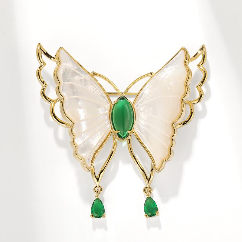 Bo Xin Yun Luxury Butterfly Brooch: Elegant Mother-of-Pearl Accessory Pin