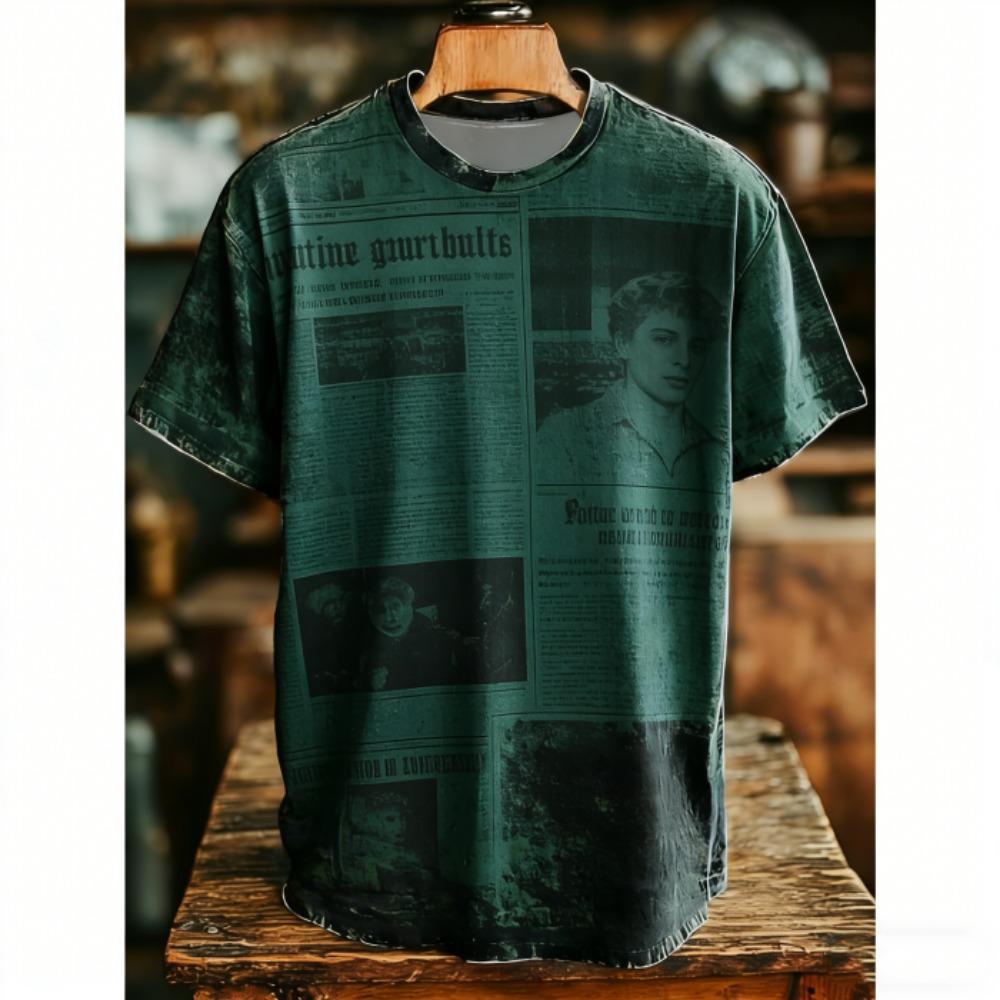 Vintage Print Men's T-Shirts Europe America Fashion Street Short Sleeve Tee Shirts Outdoor Casual Clothing T-shirt Women Tees Tops