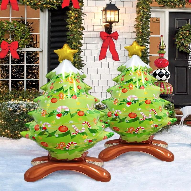 Weihnachtsständer-Folienballons, Weihnachtsmann-Schneemann-Dekoration, Heiligabend, Neujahrsparty-Dekorationszubehör