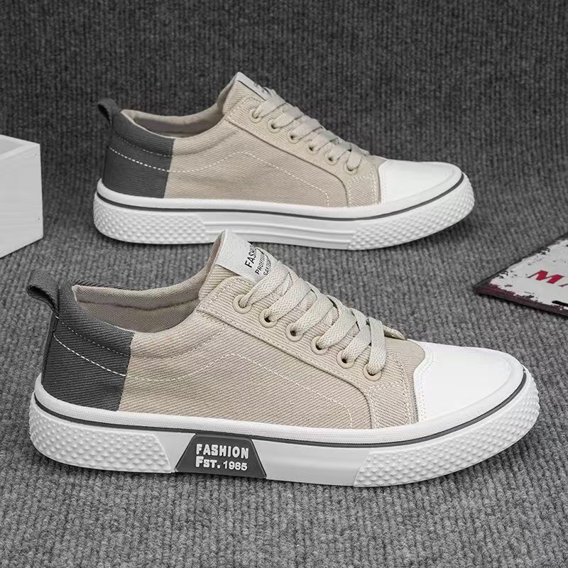 Men's Breathable Fabric Casual Canvas Shoes,Low Top Lace Up Outdoor Sneakers,Fashion Slip On Shoes.