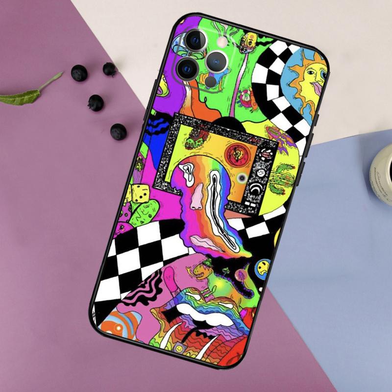 Indie Hippie Konst Telefonfodral För iPhone 17 16 15 14 11 12 13 Pro Max Plus 12 13 mini 16e 17 Air Bumper Cover